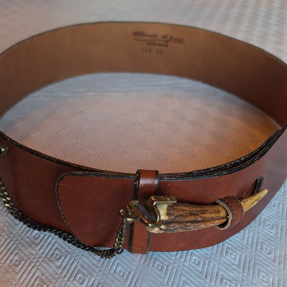 Etienne Aigner Accessories - Leather Belt with Bone latch